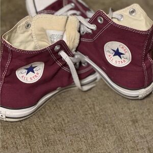 Converse Red and White High-Top Sneakers
